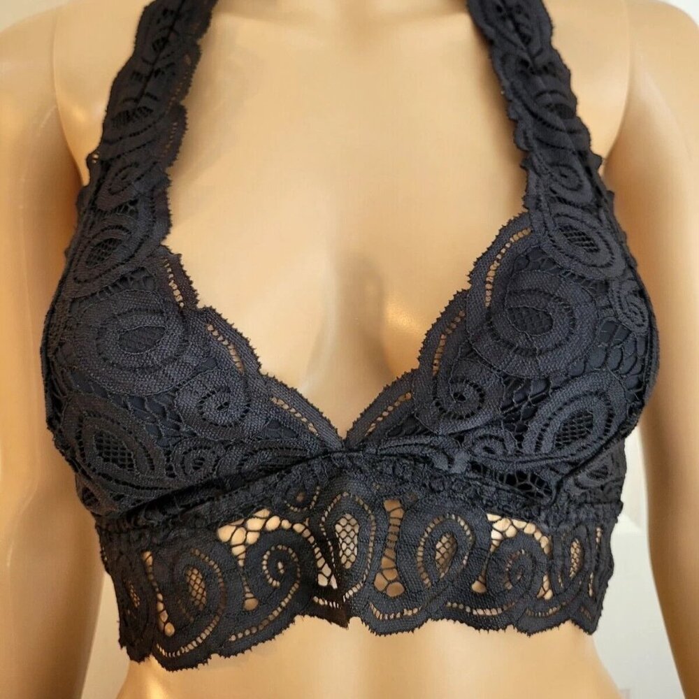 Victoria's Secret Black Lace Halter Bralette